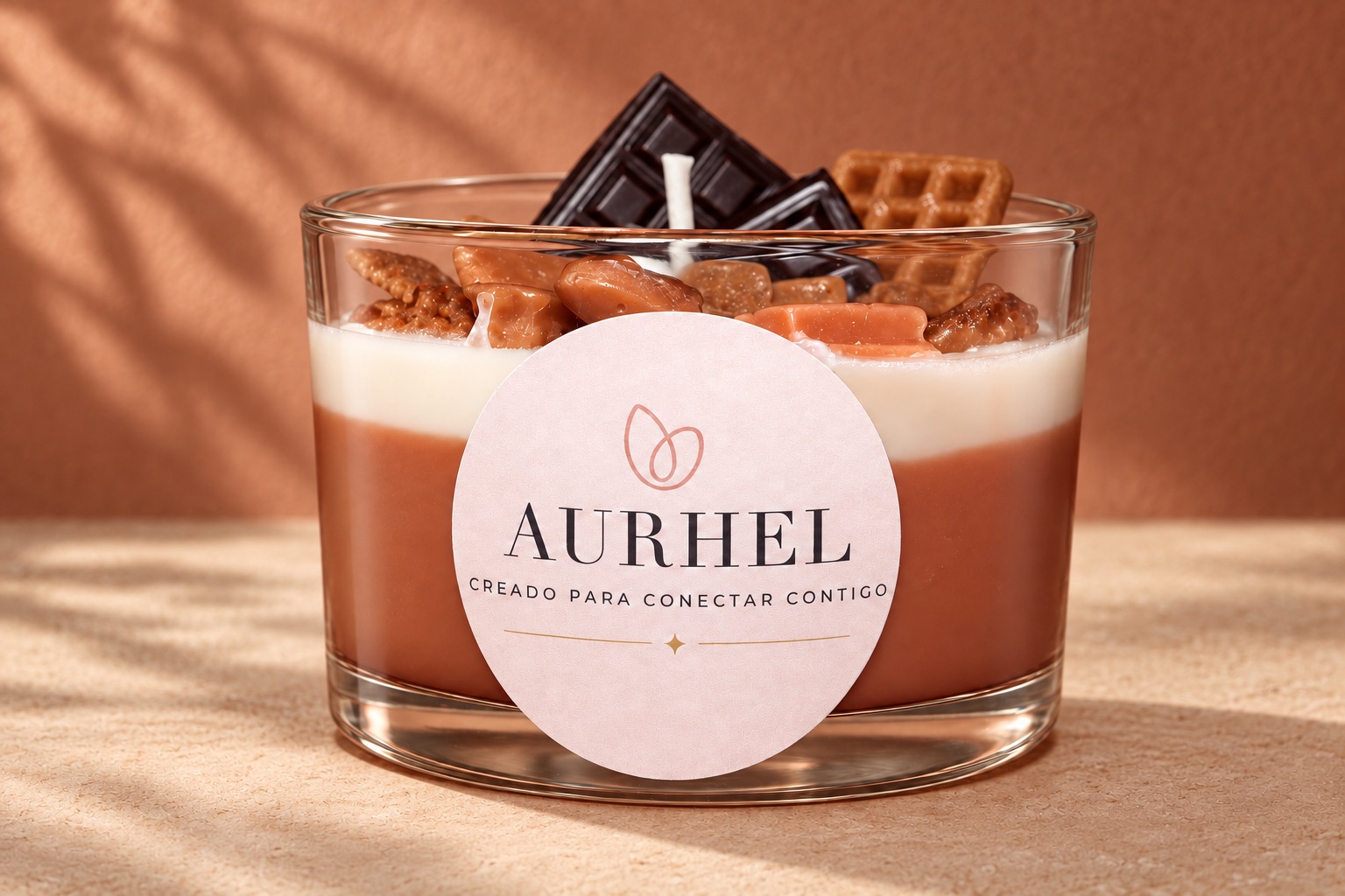 Vela de cacao amargo encendida